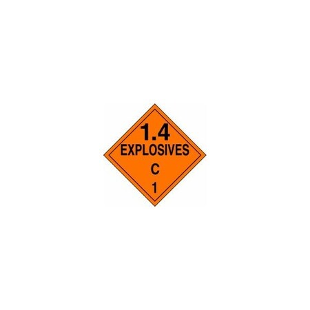 Accuform DOT PLACARD HAZARD CLASS 1 MPL128VP25 MPL128VP25
